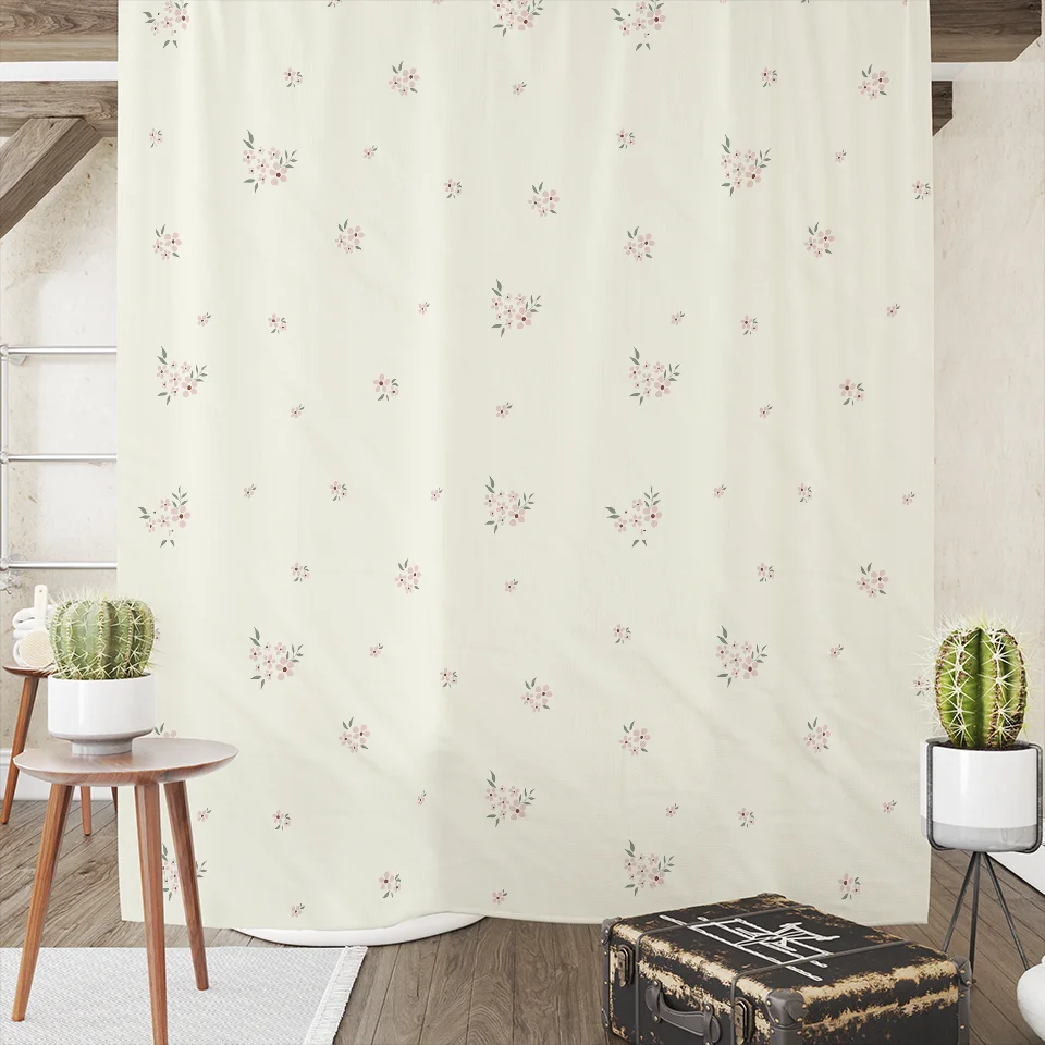 Luxury Flower Shower Curtain And Mat Set Aestheticism Garden Floral Shower Curtains For Bathroom Bath Rugs Waterproof Free Shipp