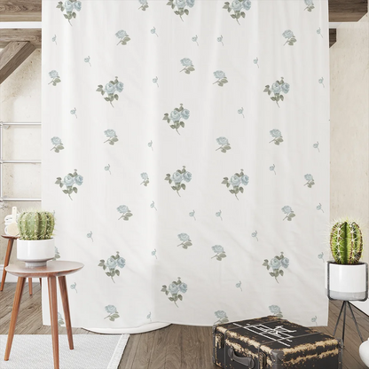 Luxury Flower Shower Curtain And Mat Set Aestheticism Garden Floral Shower Curtains For Bathroom Bath Rugs Waterproof Free Shipp