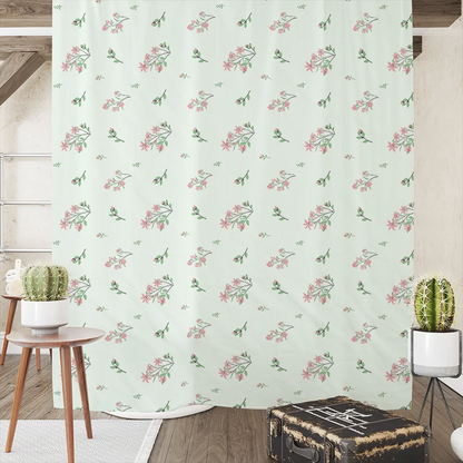 Luxury Flower Shower Curtain And Mat Set Aestheticism Garden Floral Shower Curtains For Bathroom Bath Rugs Waterproof Free Shipp