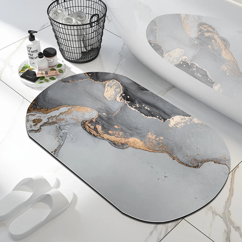Luxury Nordic Diotomite Bath Mats Bathroom Carpet Anti Slip Super Absorbent Floor Foot Mat Quick Dry Shower Toilet Rugs