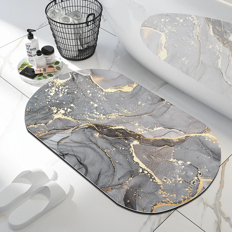 Luxury Nordic Diotomite Bath Mats Bathroom Carpet Anti Slip Super Absorbent Floor Foot Mat Quick Dry Shower Toilet Rugs