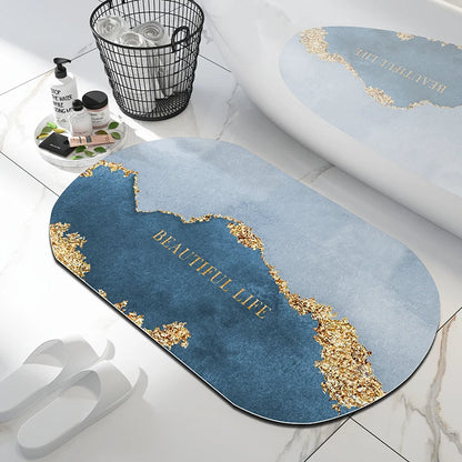 Luxury Nordic Diotomite Bath Mats Bathroom Carpet Anti Slip Super Absorbent Floor Foot Mat Quick Dry Shower Toilet Rugs