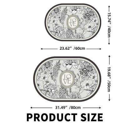 Luxury Retro Diatomaceous Earth Bath Mat Foot Mats Absorbent Bathroom Floor Mat Anti-slip Quick Dry Toilet Carpet Porch Area Rug