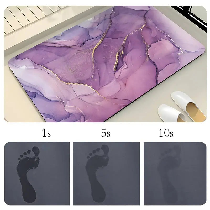 Luxury Stone Marble Bath Mat Anti Slip Shower Bathroom Carpet Absorbent Floor Foot Mat Quick Dry Toilet Rug Doormat Washable