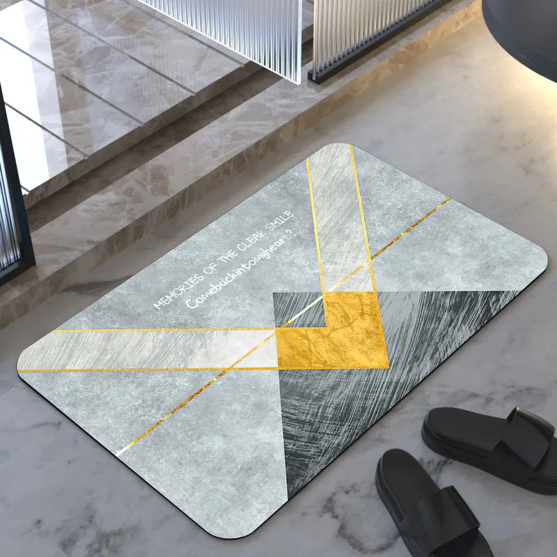 Lvran Diatomite Soft Floor Mats Super Absorbent Quick-drying Bathroom Doorway Carpet Bathroom Diatomite Foot Mats Non-slip Mats