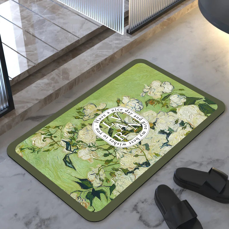 Lvran Diatomite Soft Floor Mats Super Absorbent Quick-drying Bathroom Doorway Carpet Bathroom Diatomite Foot Mats Non-slip Mats