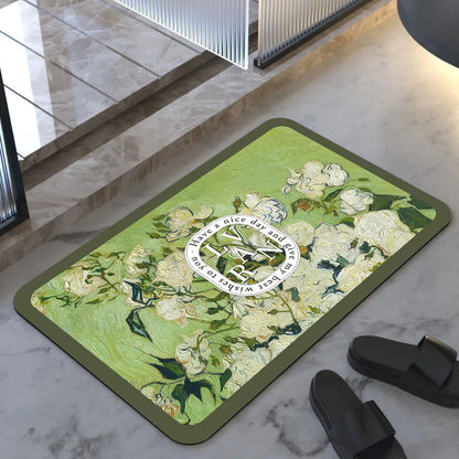Lvran Diatomite Soft Floor Mats Super Absorbent Quick-drying Bathroom Doorway Carpet Bathroom Diatomite Foot Mats Non-slip Mats