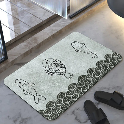 Lvran Diatomite Soft Floor Mats Super Absorbent Quick-drying Bathroom Doorway Carpet Bathroom Diatomite Foot Mats Non-slip Mats