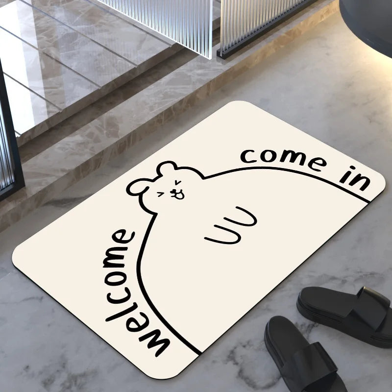Lvran Diatomite Soft Floor Mats Super Absorbent Quick-drying Bathroom Doorway Carpet Bathroom Diatomite Foot Mats Non-slip Mats