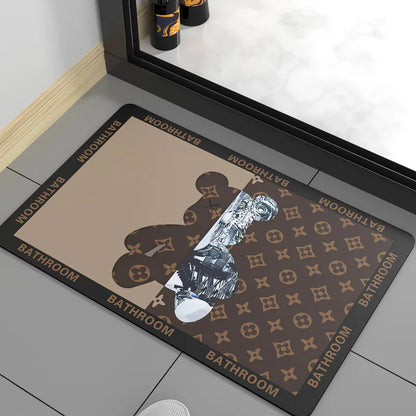 Lvran Diatomite Soft Floor Mats Super Absorbent Quick-drying Bathroom Doorway Carpet Bathroom Diatomite Foot Mats Non-slip Mats