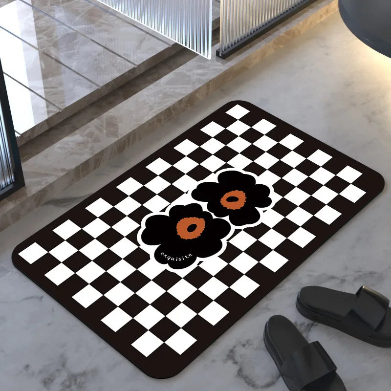 Lvran Diatomite Soft Floor Mats Super Absorbent Quick-drying Bathroom Doorway Carpet Bathroom Diatomite Foot Mats Non-slip Mats
