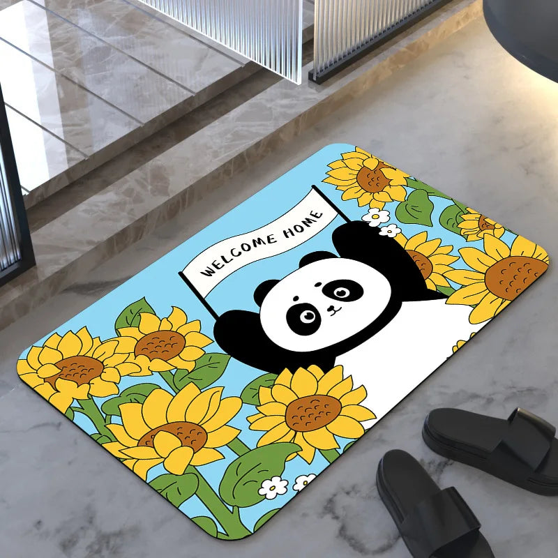 Lvran Diatomite Soft Floor Mats Super Absorbent Quick-drying Bathroom Doorway Carpet Bathroom Diatomite Foot Mats Non-slip Mats