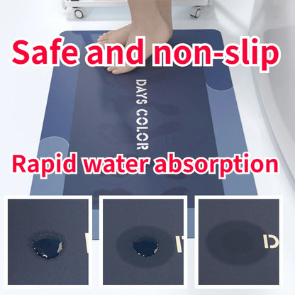 Lvran Diatomite Soft Floor Mats Super Absorbent Quick-drying Bathroom Doorway Carpet Bathroom Diatomite Foot Mats Non-slip Mats