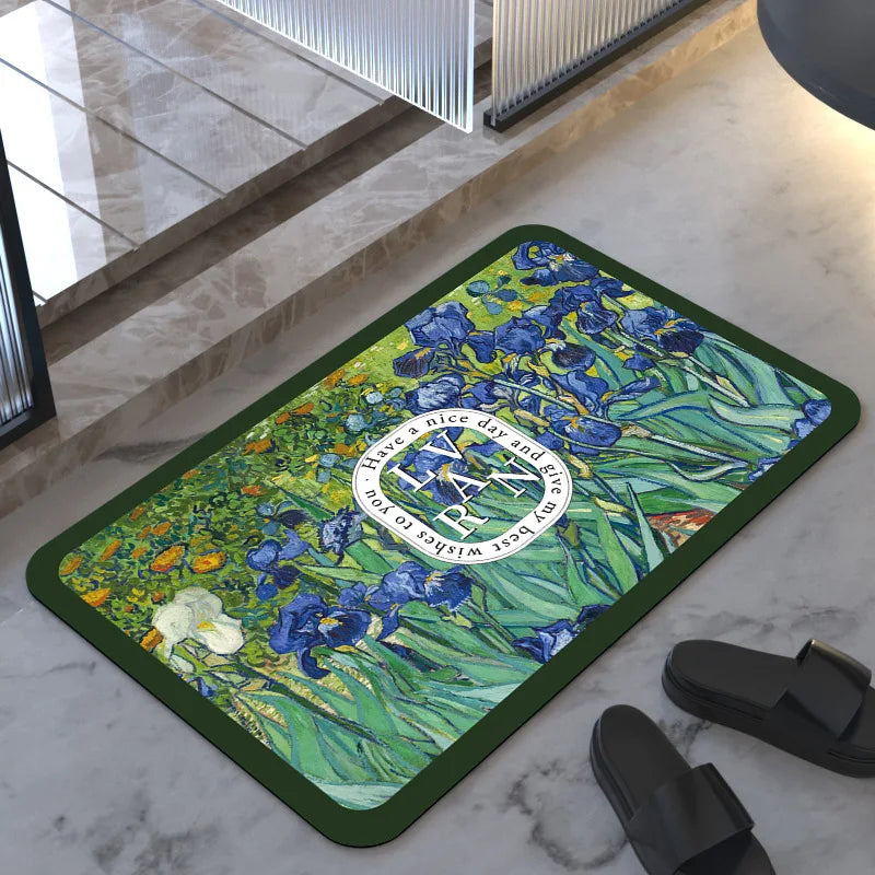 Lvran Diatomite Soft Floor Mats Super Absorbent Quick-drying Bathroom Doorway Carpet Bathroom Diatomite Foot Mats Non-slip Mats