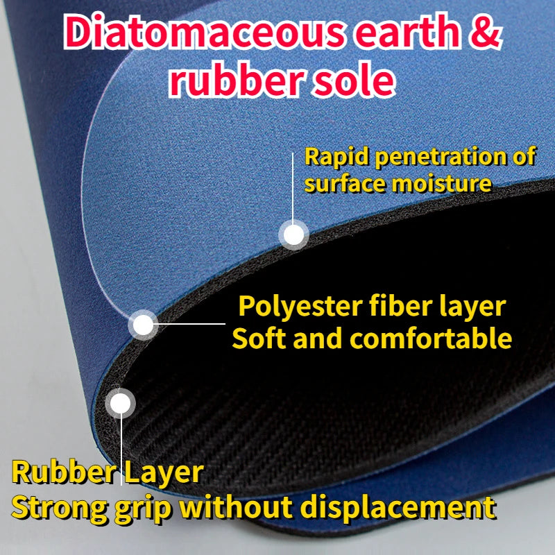 Lvran Diatomite Soft Floor Mats Super Absorbent Quick-drying Bathroom Doorway Carpet Bathroom Diatomite Foot Mats Non-slip Mats