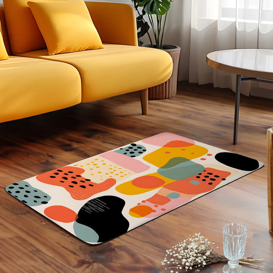 Morandi Patterned Diatomaceous Mud Floor Mat Anti Slip High Water Absorption Bath Mat Entrance Kitchen Decorative Floor Mat