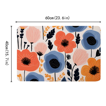 Morandi Patterned Diatomaceous Mud Floor Mat Anti Slip High Water Absorption Bath Mat Entrance Kitchen Decorative Floor Mat