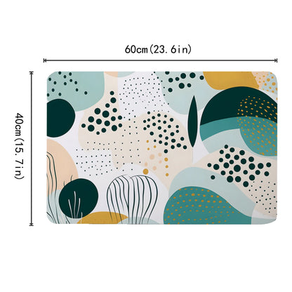Morandi Patterned Diatomaceous Mud Floor Mat Anti Slip High Water Absorption Bath Mat Entrance Kitchen Decorative Floor Mat