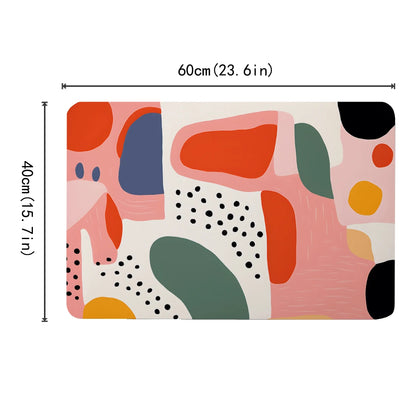 Morandi Patterned Diatomaceous Mud Floor Mat Anti Slip High Water Absorption Bath Mat Entrance Kitchen Decorative Floor Mat