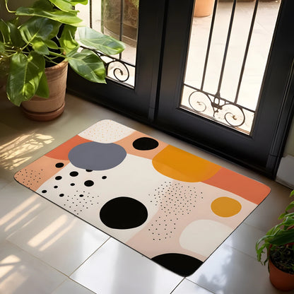 Morandi Patterned Diatomaceous Mud Floor Mat Anti Slip High Water Absorption Bath Mat Entrance Kitchen Decorative Floor Mat