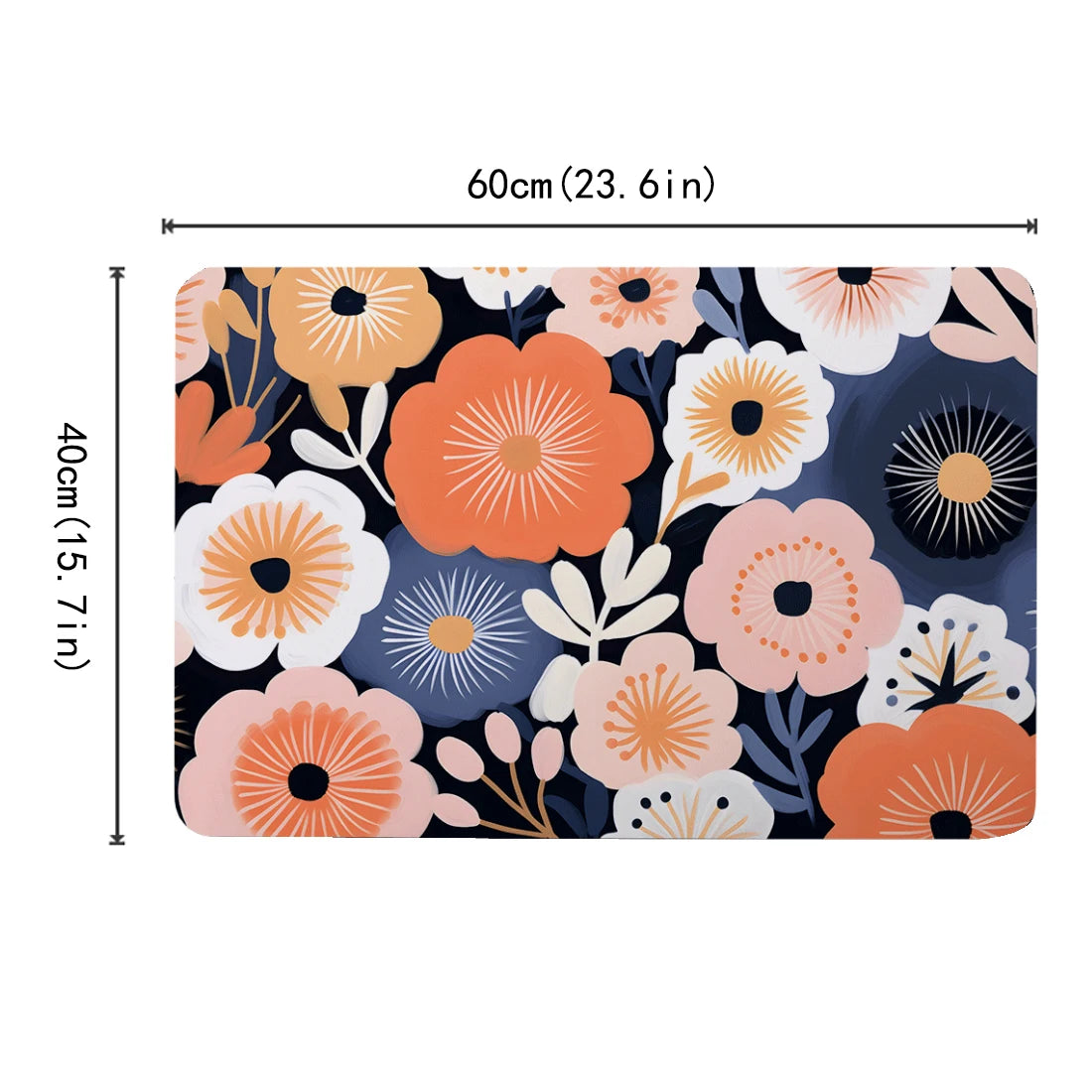 Morandi Patterned Diatomaceous Mud Floor Mat Anti Slip High Water Absorption Bath Mat Entrance Kitchen Decorative Floor Mat
