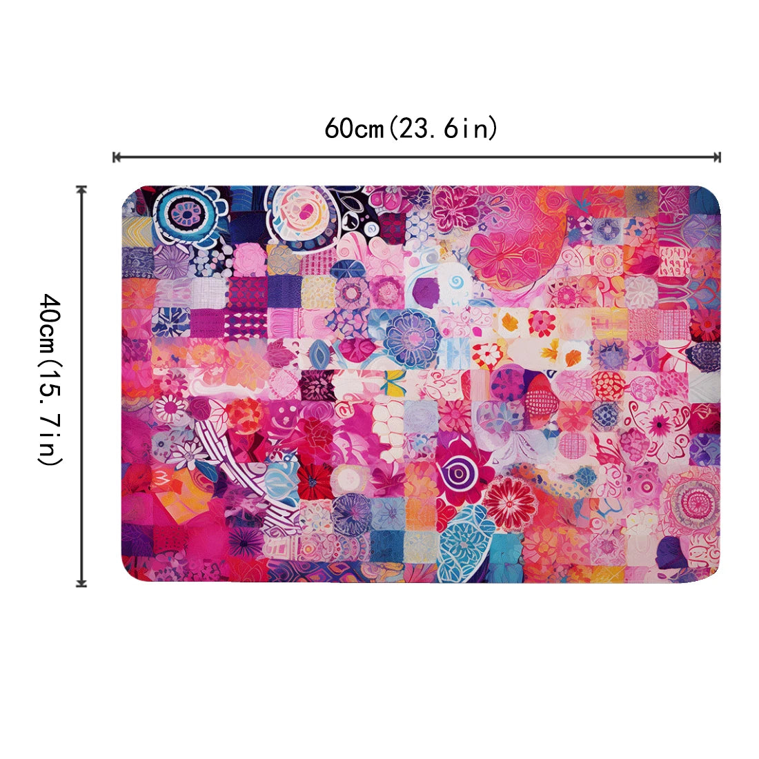 Morandi Patterned Diatomaceous Mud Floor Mat Anti Slip High Water Absorption Bath Mat Entrance Kitchen Decorative Floor Mat