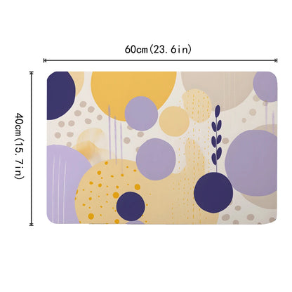 Morandi Patterned Diatomaceous Mud Floor Mat Anti Slip High Water Absorption Bath Mat Entrance Kitchen Decorative Floor Mat