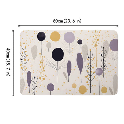 Morandi Patterned Diatomaceous Mud Floor Mat Anti Slip High Water Absorption Bath Mat Entrance Kitchen Decorative Floor Mat