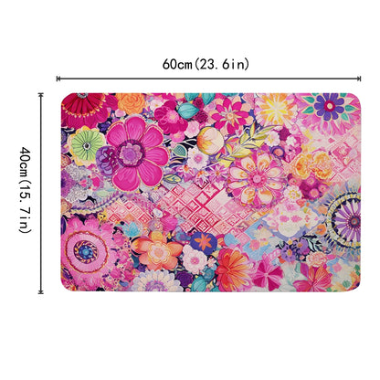 Morandi Patterned Diatomaceous Mud Floor Mat Anti Slip High Water Absorption Bath Mat Entrance Kitchen Decorative Floor Mat
