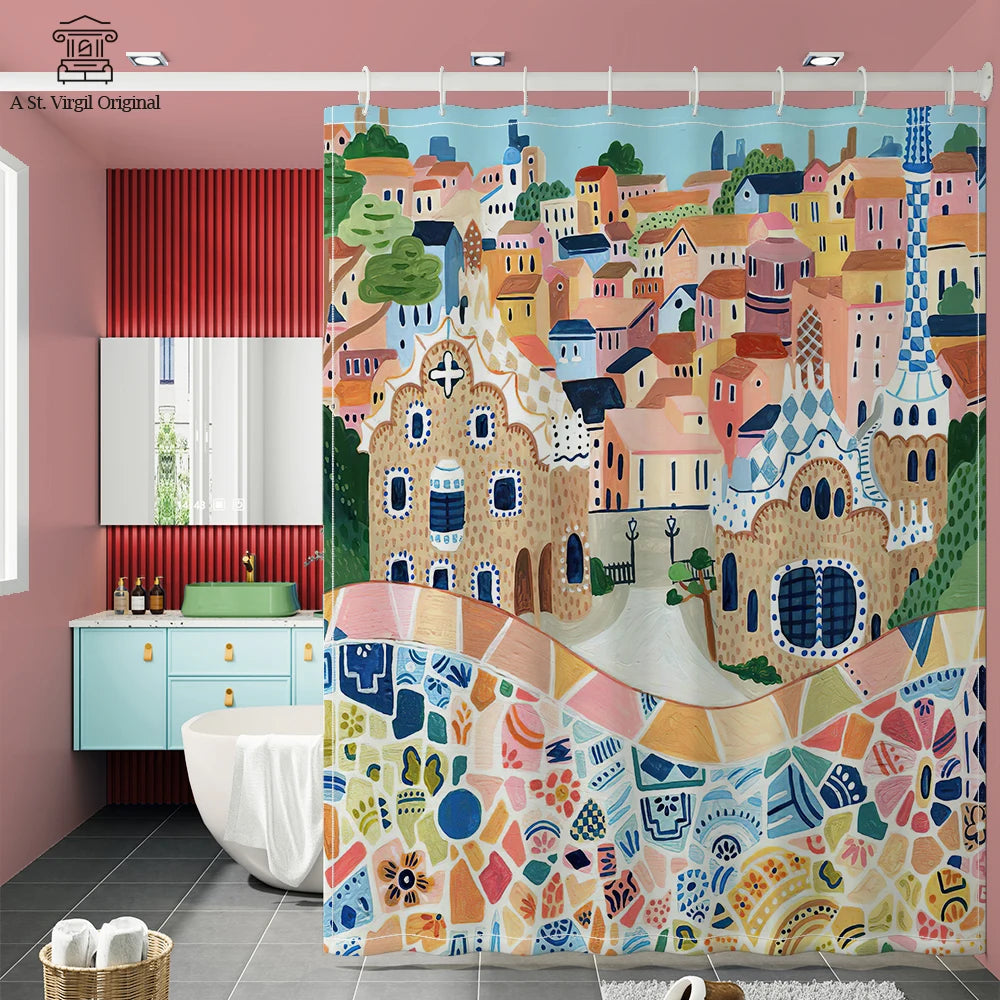 Morandi Shower Curtain With Hooks Nordic Style Moldproof Bathroom Curtains Waterproof Fabric Curtains For Bath Home Decor