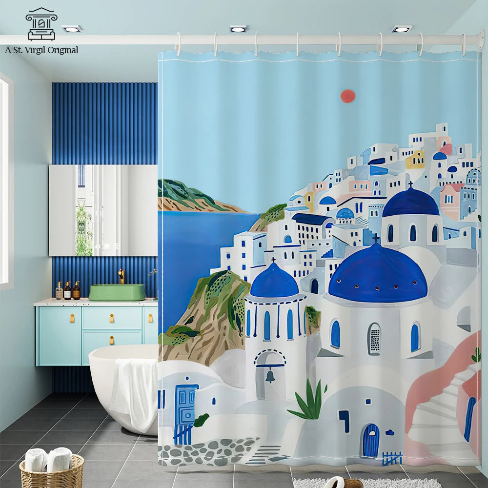 Morandi Shower Curtain With Hooks Nordic Style Moldproof Bathroom Curtains Waterproof Fabric Curtains For Bath Home Decor