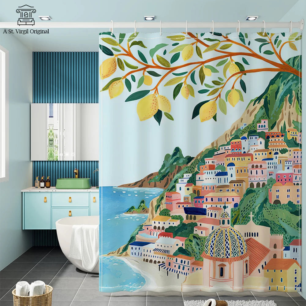 Morandi Shower Curtain With Hooks Nordic Style Moldproof Bathroom Curtains Waterproof Fabric Curtains For Bath Home Decor