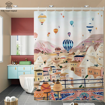 Morandi Shower Curtain With Hooks Nordic Style Moldproof Bathroom Curtains Waterproof Fabric Curtains For Bath Home Decor