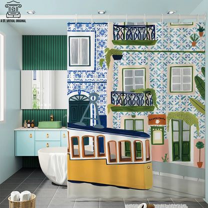 Morandi Shower Curtain With Hooks Nordic Style Moldproof Bathroom Curtains Waterproof Fabric Curtains For Bath Home Decor
