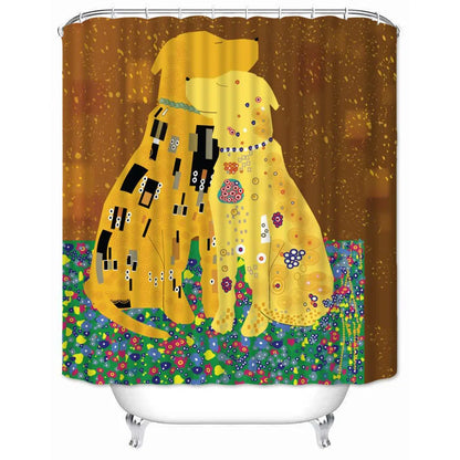 Musife Custom High Quality The Kiss by Gustav Klimt Shower Curtain Waterproof Bathroom Polyester Fabric Bathroom Curtain