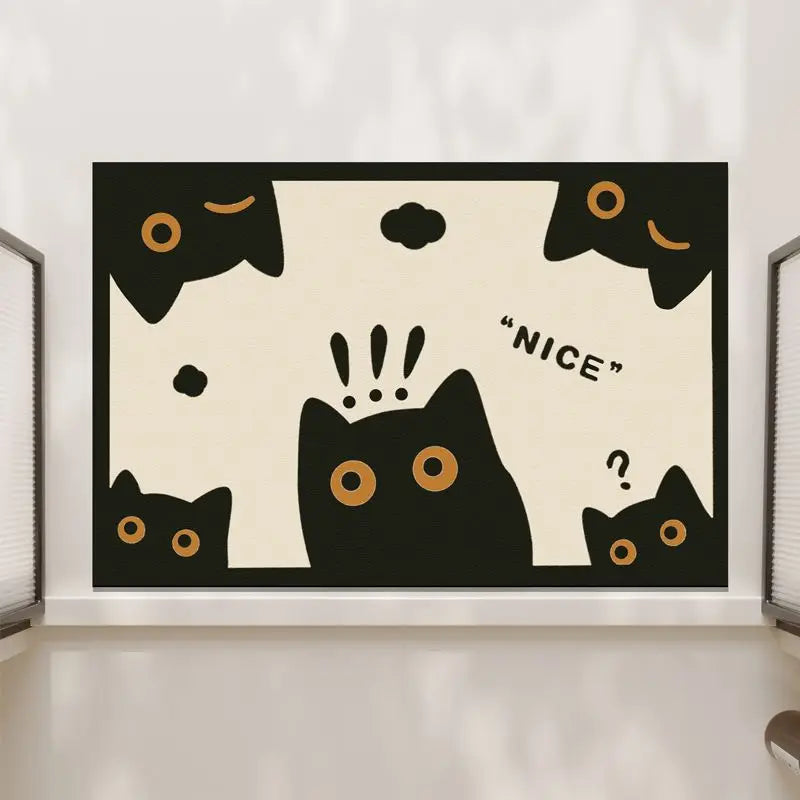 New Cute Cartoon Cat Diatom Super Absorbent Bathroom Mat Non-Slip Mud Toilet Pad Quick-Drying Bath Mat Floor Mat
