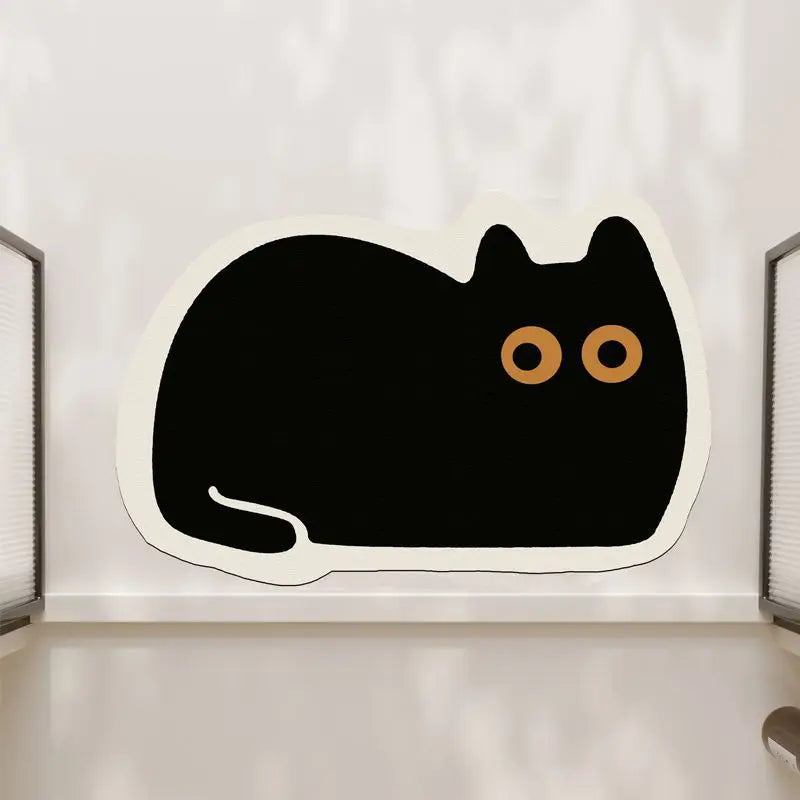 New Cute Cartoon Cat Diatom Super Absorbent Bathroom Mat Non-Slip Mud Toilet Pad Quick-Drying Bath Mat Floor Mat