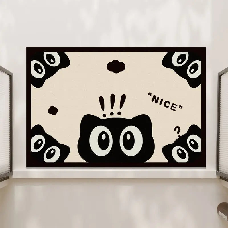New Cute Cartoon Cat Diatom Super Absorbent Bathroom Mat Non-Slip Mud Toilet Pad Quick-Drying Bath Mat Floor Mat