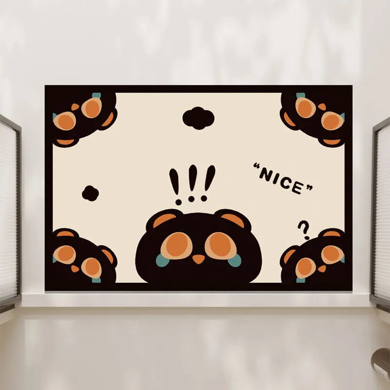 New Cute Cartoon Cat Diatom Super Absorbent Bathroom Mat Non-Slip Mud Toilet Pad Quick-Drying Bath Mat Floor Mat