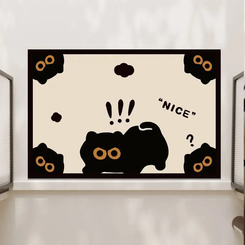 New Cute Cartoon Cat Diatom Super Absorbent Bathroom Mat Non-Slip Mud Toilet Pad Quick-Drying Bath Mat Floor Mat