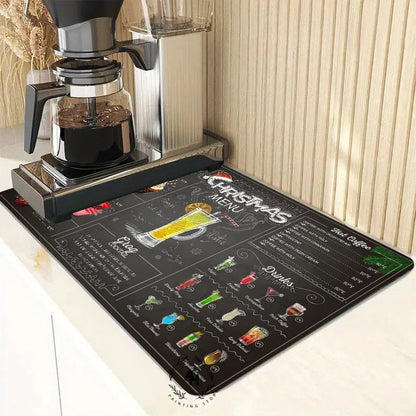 New Super Absorbent Coffee Dish Large Kitchen Absorbent Draining Mat Drying Mat Quick Dry Bathroom Drain Pad Dinnerware Placemat