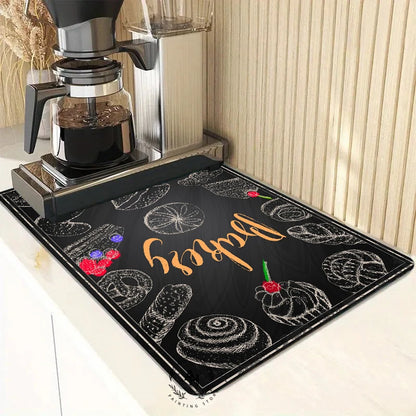 New Super Absorbent Coffee Dish Large Kitchen Absorbent Draining Mat Drying Mat Quick Dry Bathroom Drain Pad Dinnerware Placemat