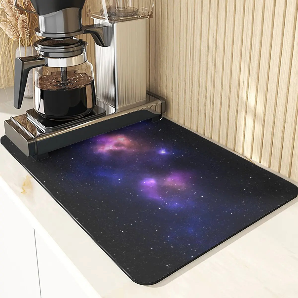 Night Sky Style Coffee Cup Mat Non-Slip Mat Coaster Tiny Spot Pattern Placemats For Table Mat Absorbent Drying Mat For Kitchen