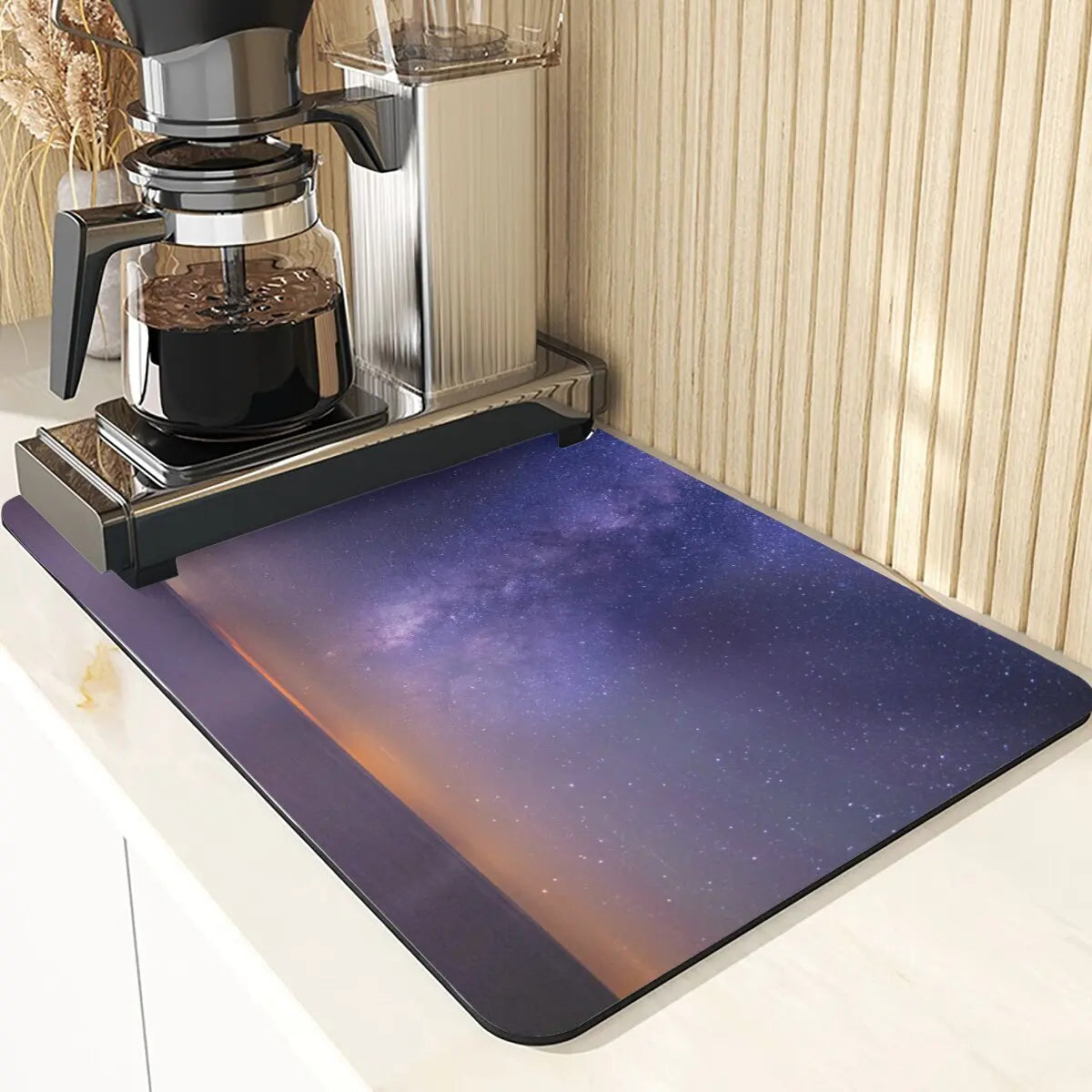 Night Sky Style Coffee Cup Mat Non-Slip Mat Coaster Tiny Spot Pattern Placemats For Table Mat Absorbent Drying Mat For Kitchen