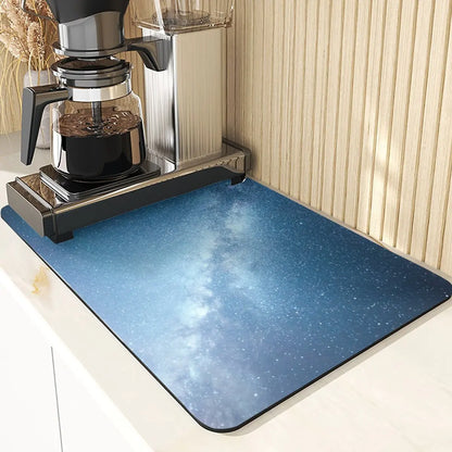 Night Sky Style Coffee Cup Mat Non-Slip Mat Coaster Tiny Spot Pattern Placemats For Table Mat Absorbent Drying Mat For Kitchen