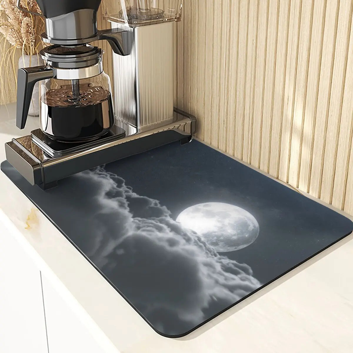 Night Sky Style Coffee Cup Mat Non-Slip Mat Coaster Tiny Spot Pattern Placemats For Table Mat Absorbent Drying Mat For Kitchen