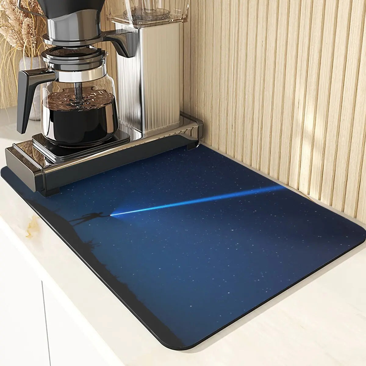Night Sky Style Coffee Cup Mat Non-Slip Mat Coaster Tiny Spot Pattern Placemats For Table Mat Absorbent Drying Mat For Kitchen