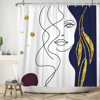 Nordic Abstract Art Boho Shower Curtain Waterproof Polyester Bath Curtains Tropical Leaves Palm Curtains For Bathroom Decor