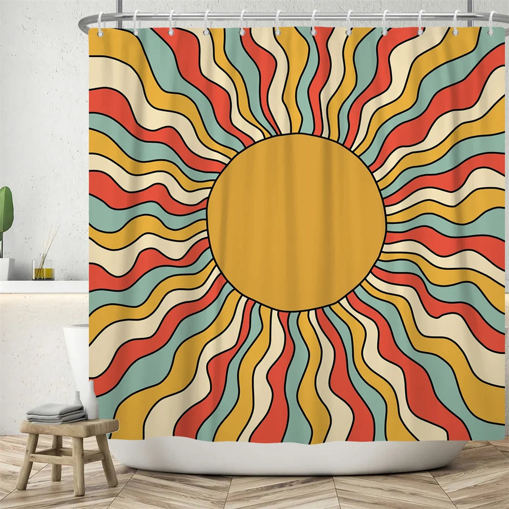 Nordic Abstract Art Boho Shower Curtain Waterproof Polyester Bath Curtains Tropical Leaves Palm Curtains For Bathroom Decor