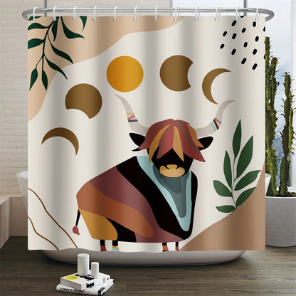 Nordic Abstract Art Boho Shower Curtain Waterproof Polyester Bath Curtains Tropical Leaves Palm Curtains For Bathroom Decor